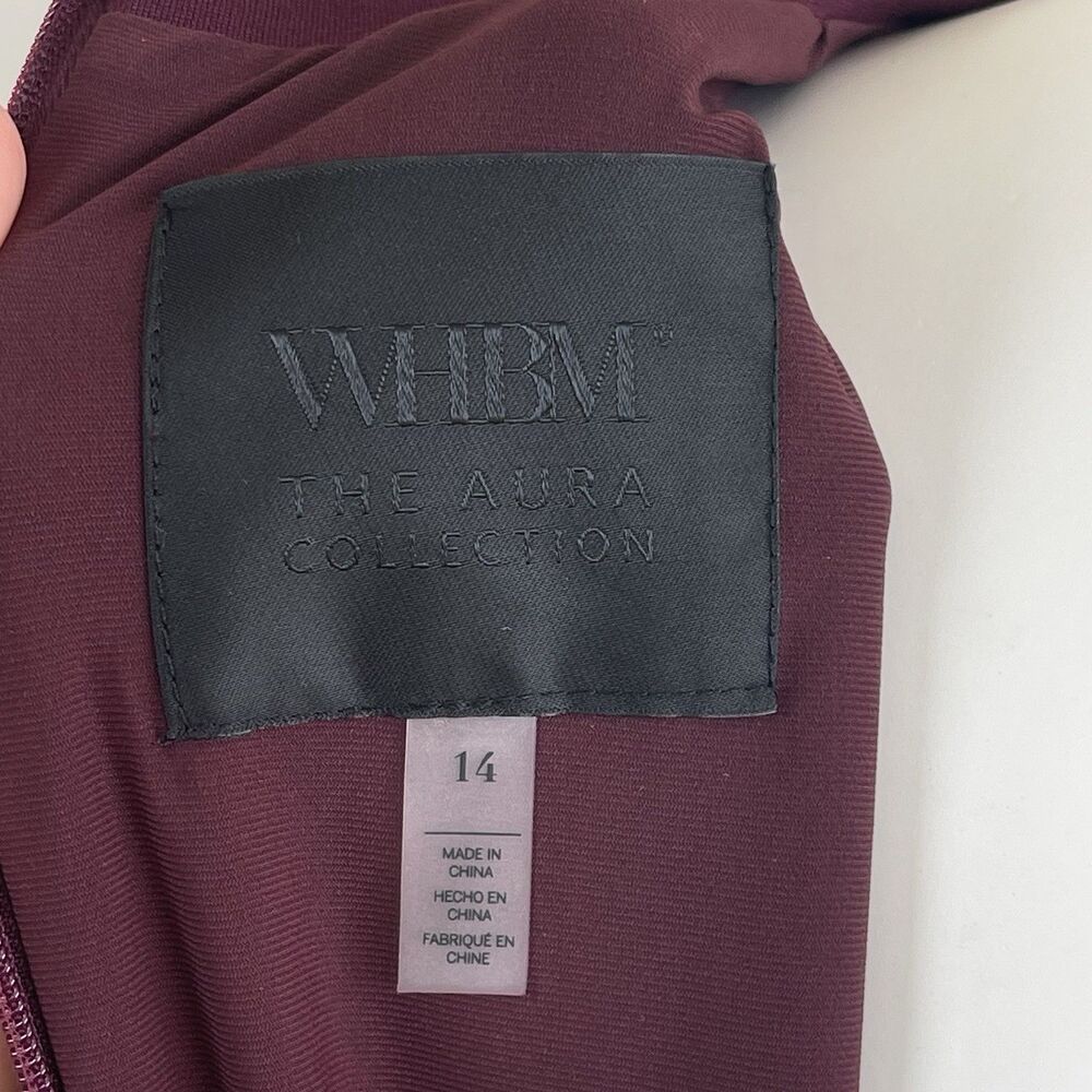 WHBM AURA Collection Sleeveless Sculpting Sheath Dress 14 Burgundy Career Office - Picture 7 of 14
